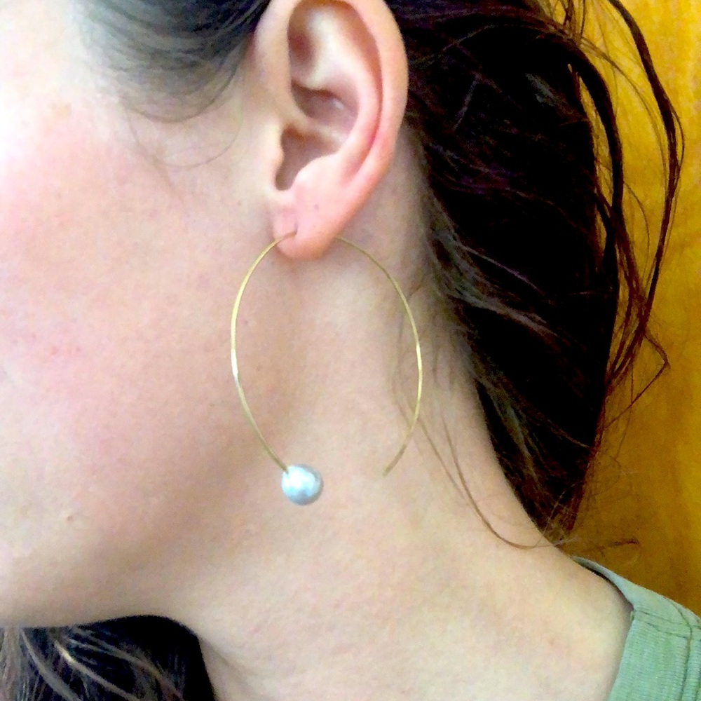 Pearl hoop earrings